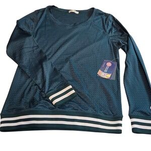 Michigan State Spartans NCAA Pullover Long‎ Sleeve Top Green White Stripes